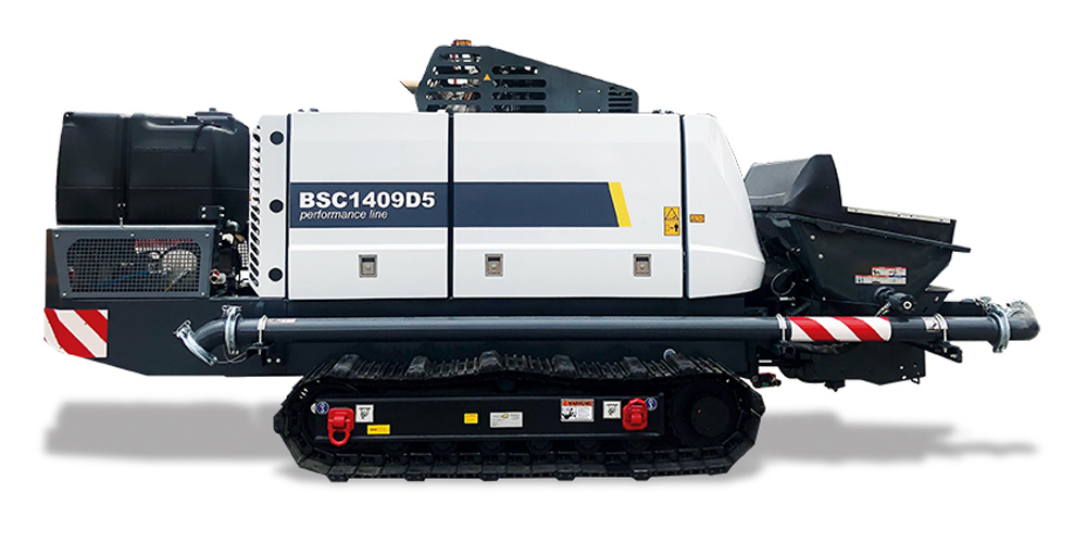 Presentamos la nueva bomba de hormigón sobre orugas BSC 1409 D5 Performance Line, idónea para obras de pilotaje