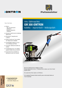 Prospekt Akkuglättmaschine GM 300 iONTRON DE