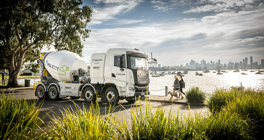 Holcim y Putzmeister Oceania anuncian la prueba de un camión hormigonera 100% eléctrico