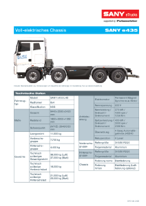 SANY e-Truck e435 Generation II Typenblatt DE