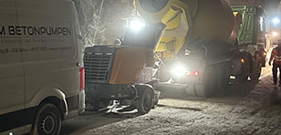 Bétonnage souterrain dans une mine d'anhydrite avec la pompe à double piston Putzmeister P 720