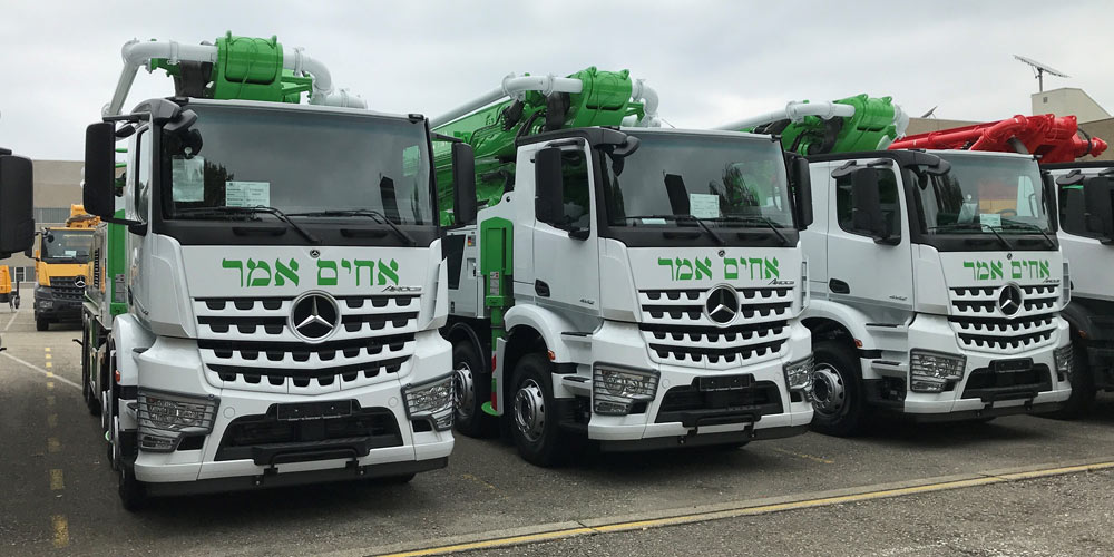 M 47-5 with the powerful 190 cubic meter/hour concrete pump for Israel