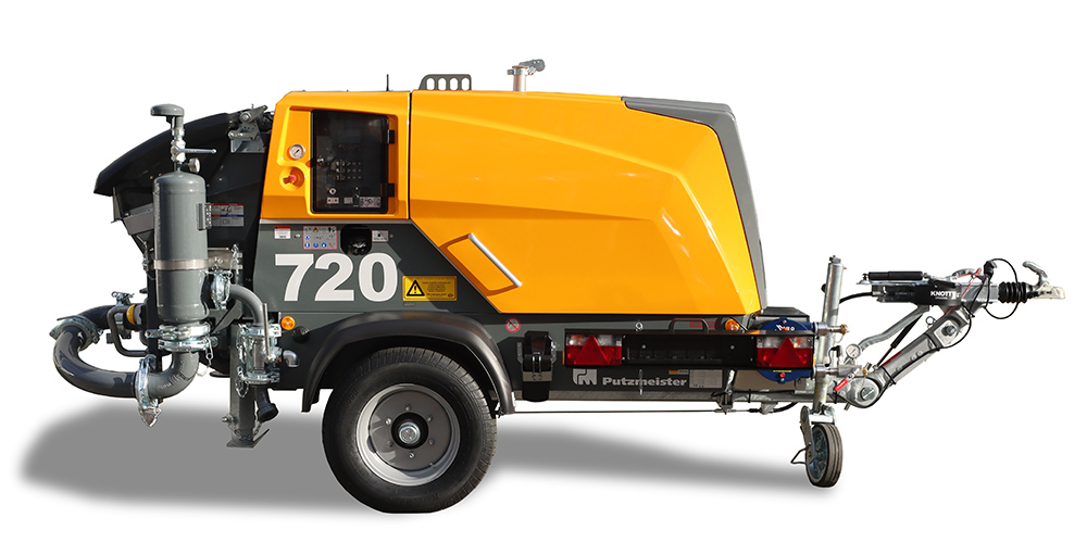Putzmeister P 720 Synchro for shotcrete to self-levelling floor screed
